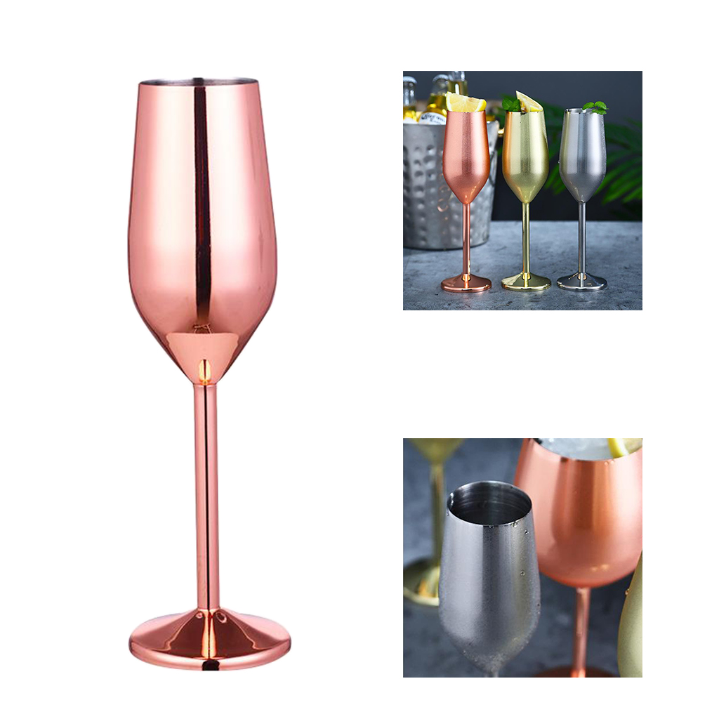 Stainless Steel Wine Glasses Elegant Drinkware Wedding Party Decor Stainless Steel Wine Glass Silver/Rose Gold/Golden Xmas Gift