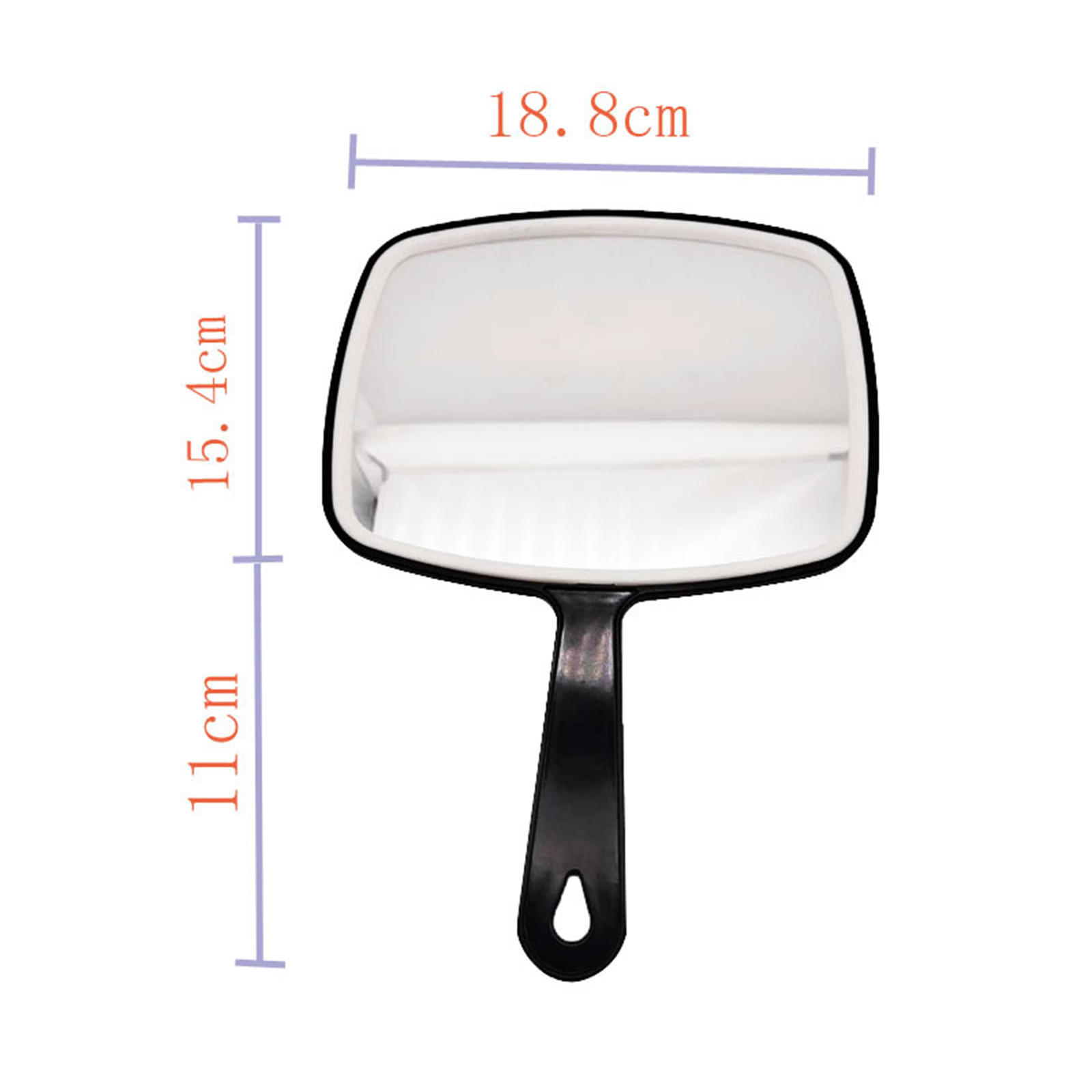 Professional Salon Hair Stylist Large Handheld Mirror w/Handle Wide Angle Barber Hairdressing Mirror Square Makeup Mirror