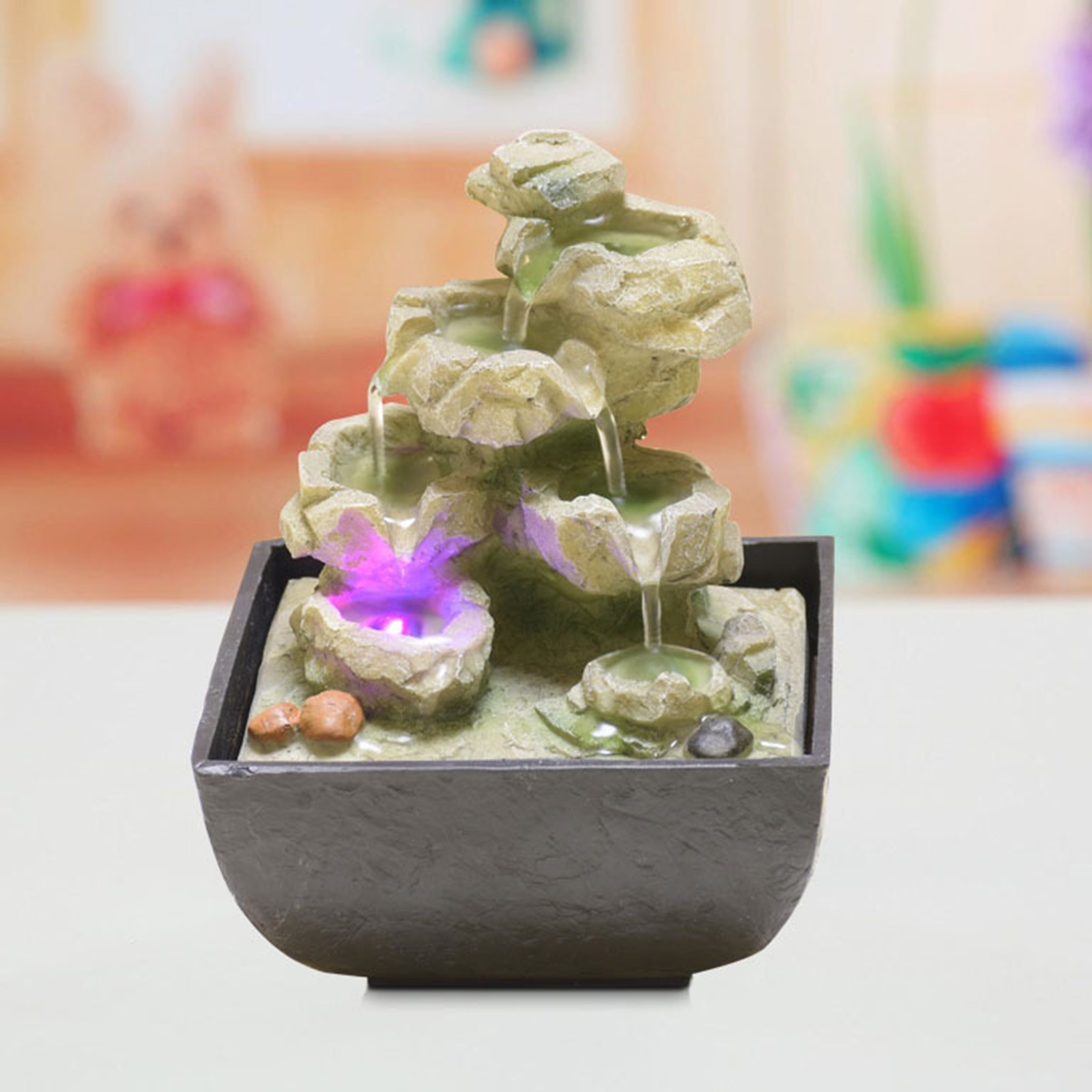 Relaxation Indoor Fountain Waterfall Feng Shui Tabletop Water Sound Table Ornament Craft Home Decoration Accessories