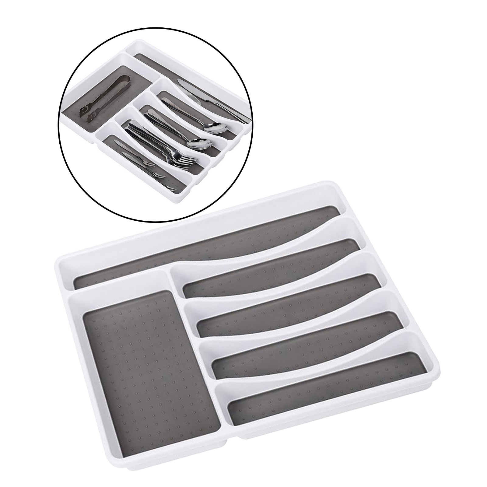 Plastic Cutlery Tray Insert Kitchen Untesil Plastic Drawer Draw Organizer for Home RV Motorhome