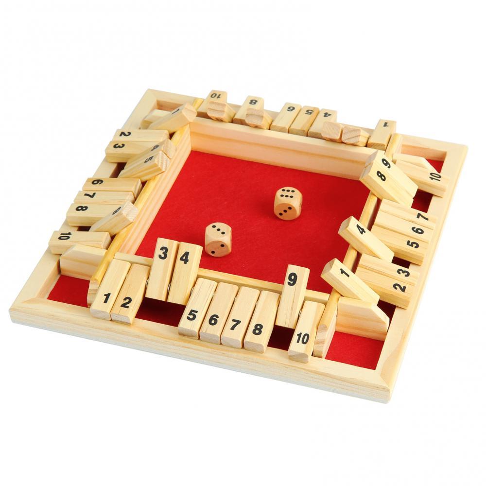 Игра в кости Shut The Box, Классическая 4-сторонняя деревянная доска,  Рождественская игрушка для детей и взрослых, Обучающие цифры, стратегии  риска с играми | AliExpress