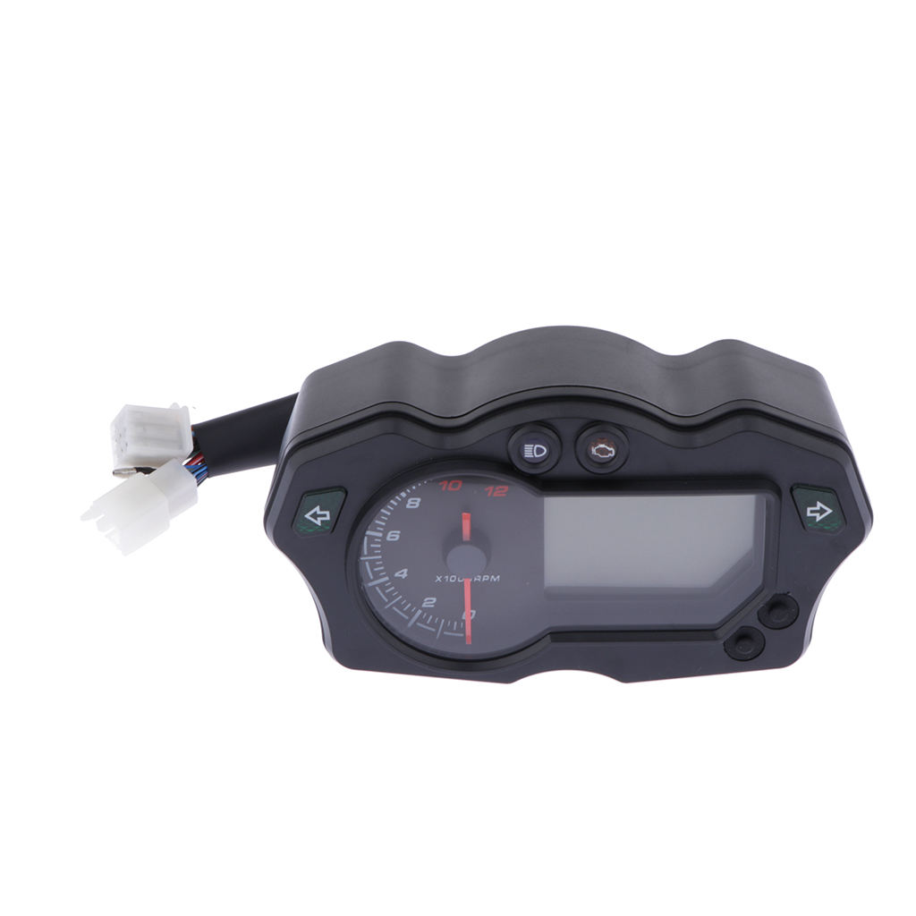 MagiDeal Motorcycle Digital LCD Speedometer Odometer Tachometer Gauges