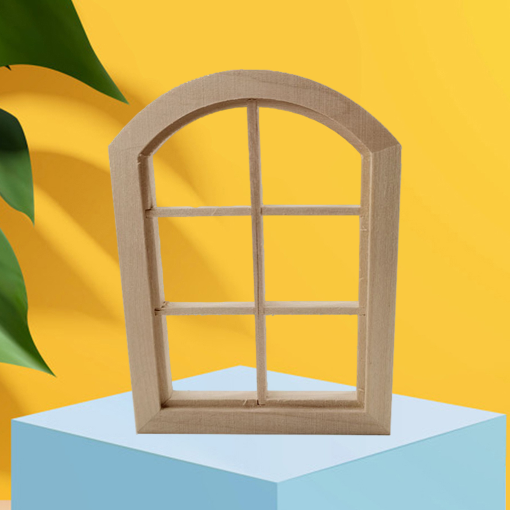 Doll House Windows Model Unpainted Mini Furniture House Decoration DIY