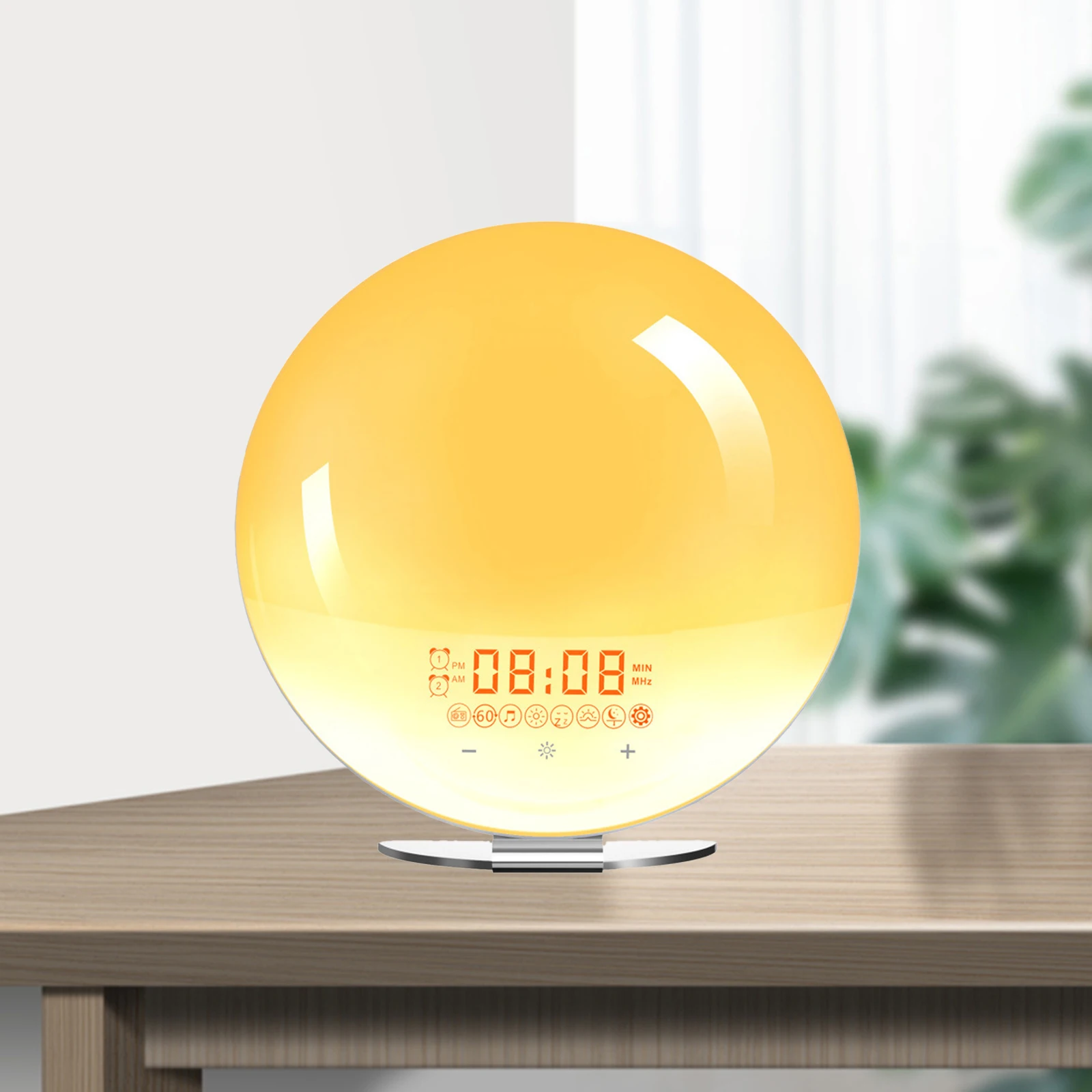 Wake Up Light Atmosphere Light FM Radio  Gift for Bedroom Bedside US