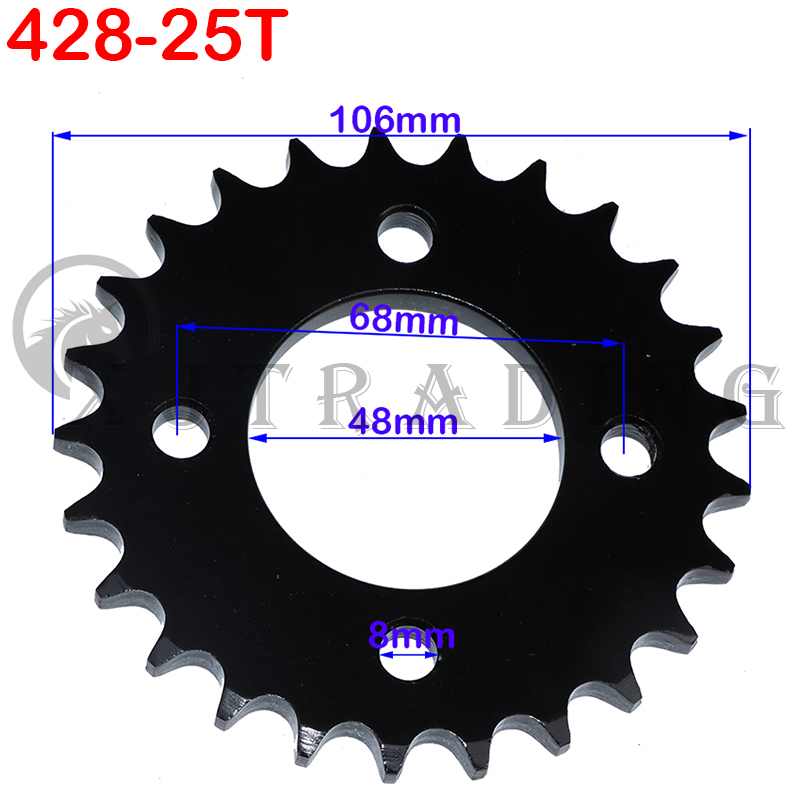428/420 ketten 25T/31T/32T/41T/48T 48MM Kettenräder Hinten zurück Kettenrad Cog Für ATV Quad Pit Dirt Bike Buggy Go Kart Motorrad – Detail 1