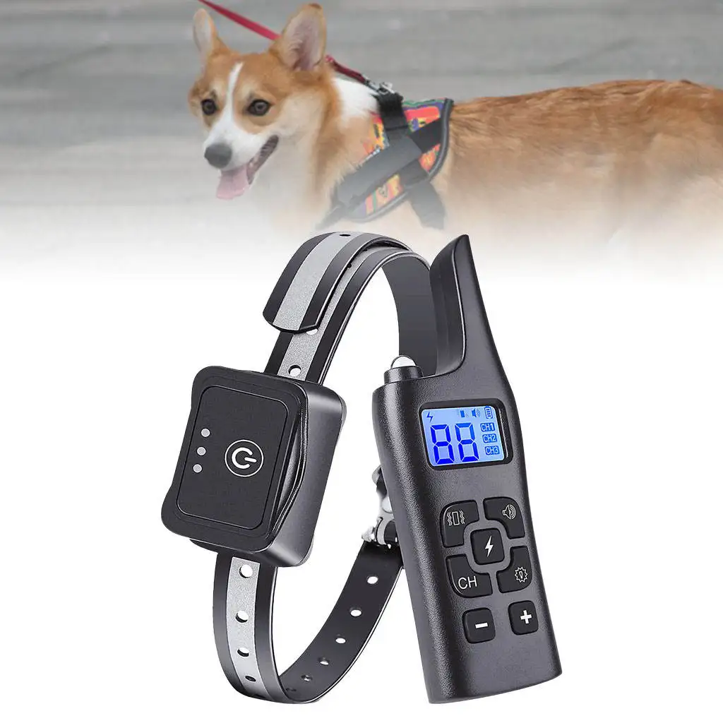 Rechargeable Electronic Dog Training Collar 800m Waterproof Stop Barking LCD Display Remote Control For Shock Vibration Sound