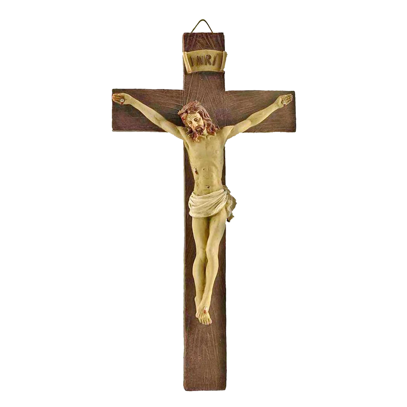 Resin Crucifix Jesus Christ Cross Statue Figurine Perfect Gifts for Car Home Chapel Decoration Collective