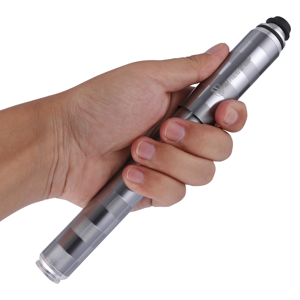 Portable Bike Mini Pump With Gauge 160 Psi Presta Schrader Dual Valve Pump