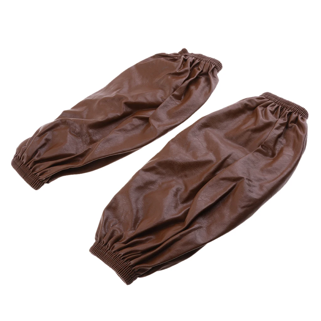 1 Pair of Sleeves Leather Waterproof Cooking Oversleeves Unisex Cuffs Oilproof Forearm Arm Sleeves