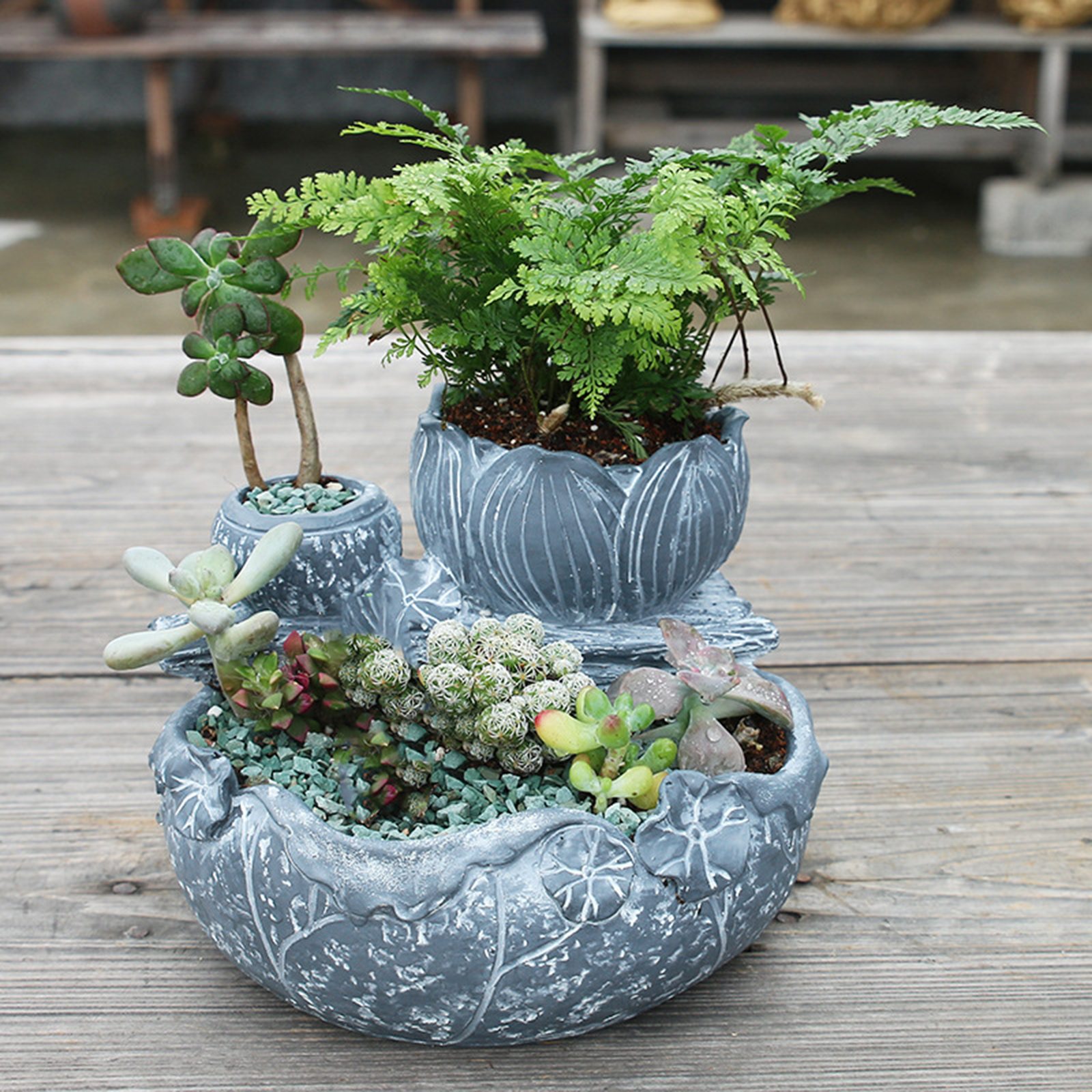 Planter Flowers Vase Container Home Desktop Table Centerpiece Ornament