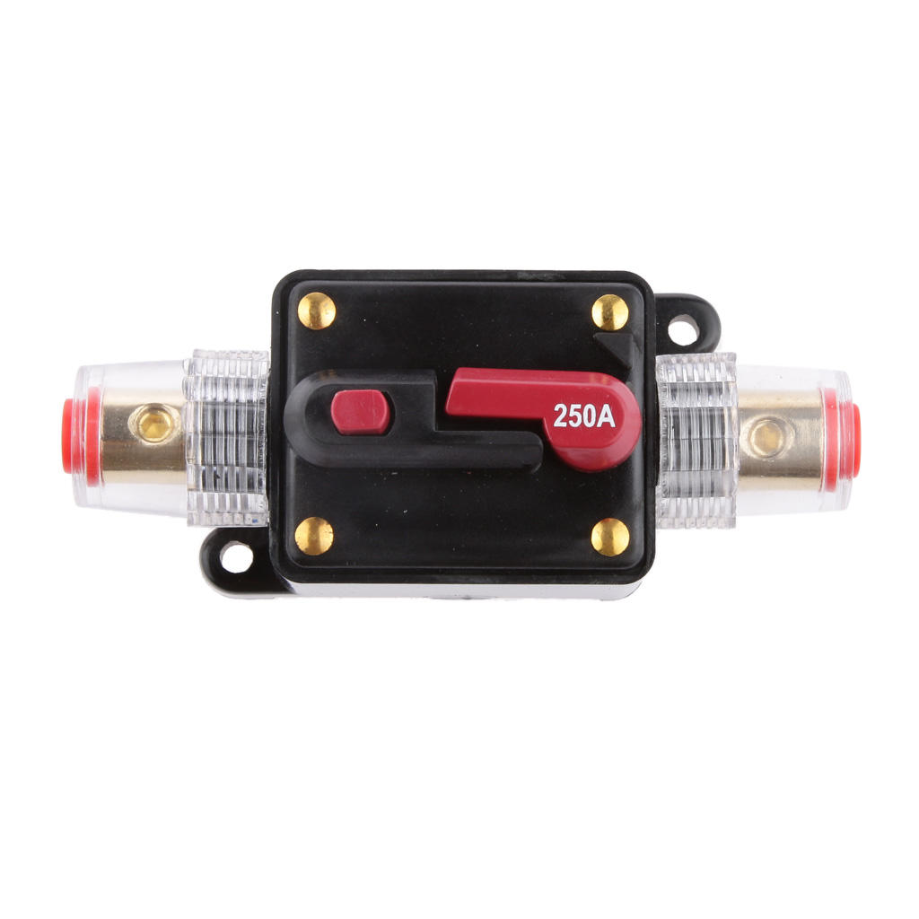 Car Circuit Breaker Reset Fuse Holder Overload Protection 250A 12V For Car RV Truck Trailer Boat Audio/Video System Waterproof