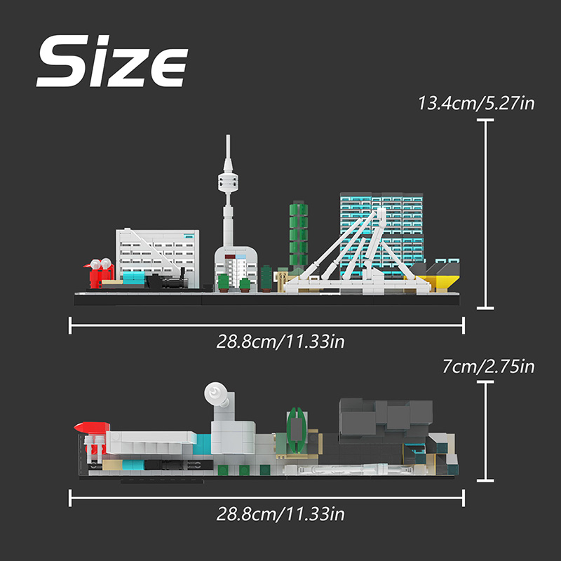 Moc Stadt Niederlande Rotterdam Skyline Architektur Street View Bausteine Moderne Haus Szene Haus Modell Spielzeug Kind Geschenk – Detail 5