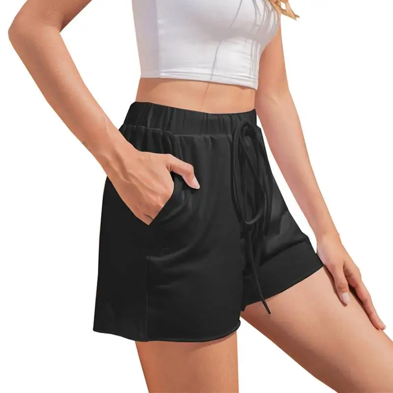 short pants Summer Solid Loose Casual  Shorts  Women Trousers High Waist  Wide Leg Sports Shorts Wear Clothes With Belt denim shorts