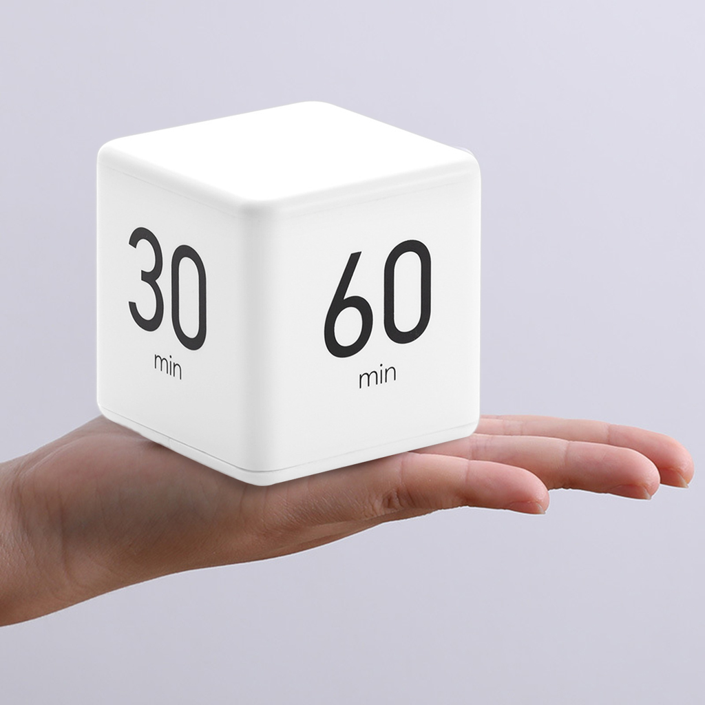 White Cube Kitchen Timer For Time Management Kids Timer Workout Timer Cooking Accessories Tools