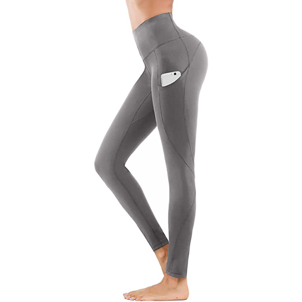 bolso calças legging feminina corrida justa calças esportivas roupas para casa