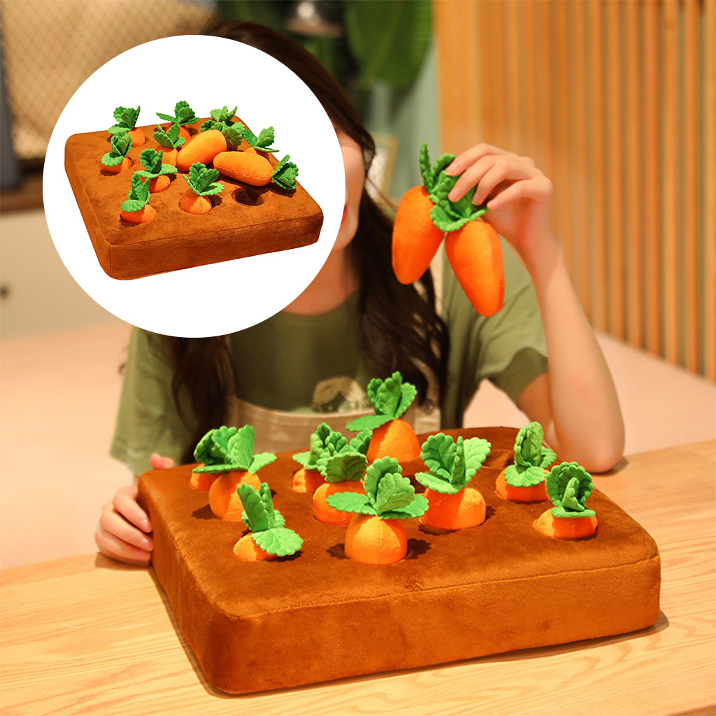 Carrot Plush Toy Montessori Toys for 1 Year Old Toddlers Creative Pull Up Carrots Plush Toy