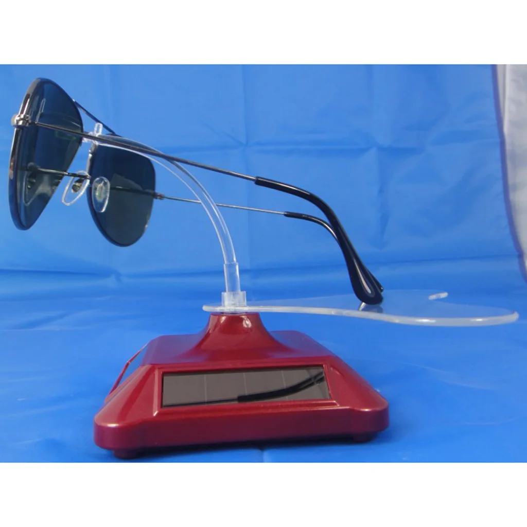 Solar Energy Powered Rotating Display Stand Sunglasses Eyeglasses Retail Show Holder Organizer