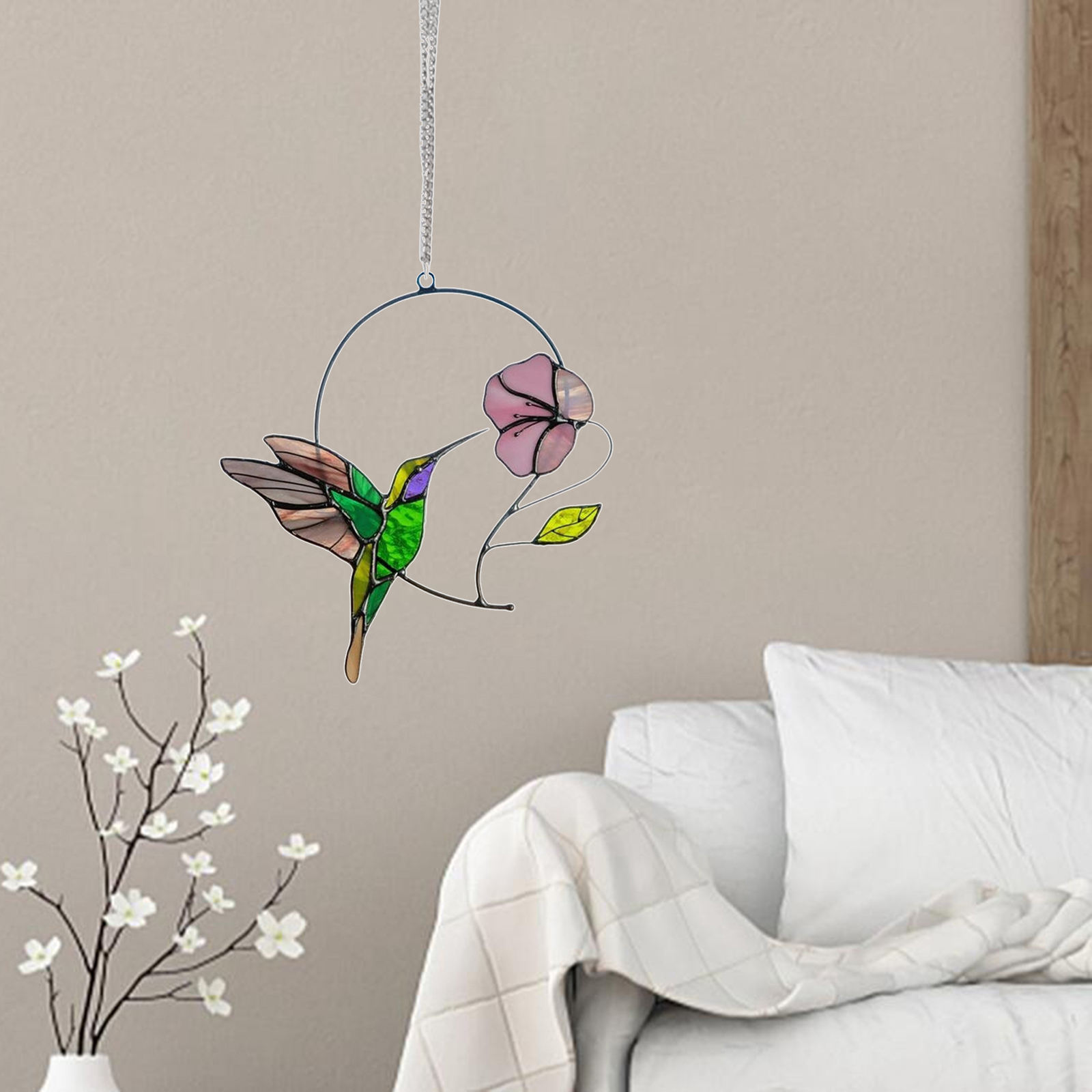 Hummingbird Colourful Window Car Hanging Ornament Home Balcony Kitchen  Outdoor Garden Yard Acrylic Birds  Decorative