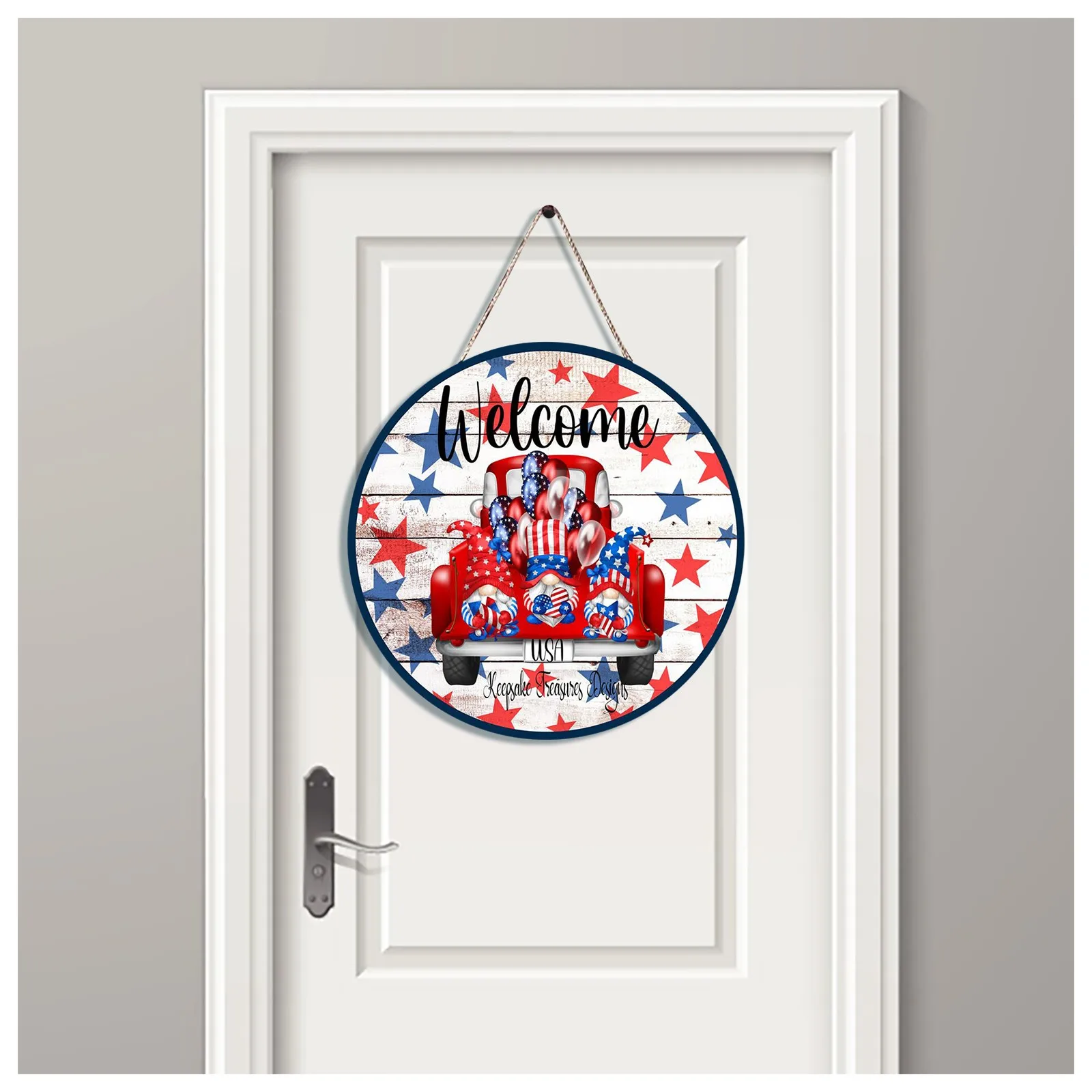 Details about   Patriotic Welcome Sign Front Door  Hanging Pendant  Acrylic US Independence Day 
