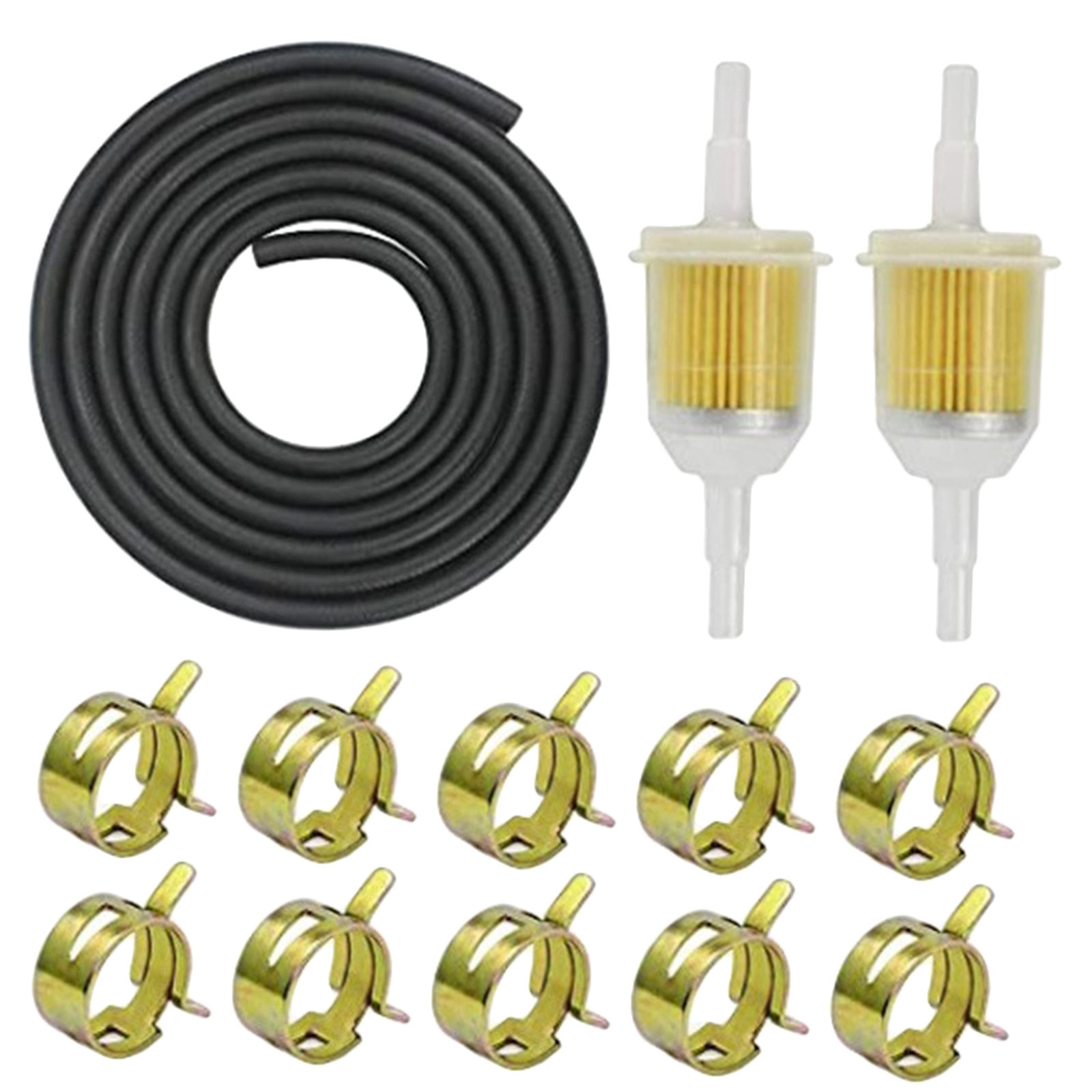 Fuel Line Hose Set 10Pieces Hose Clamps for Small Tractors Lawn Mowers Motorcycles Weight Machines Accessories Parts