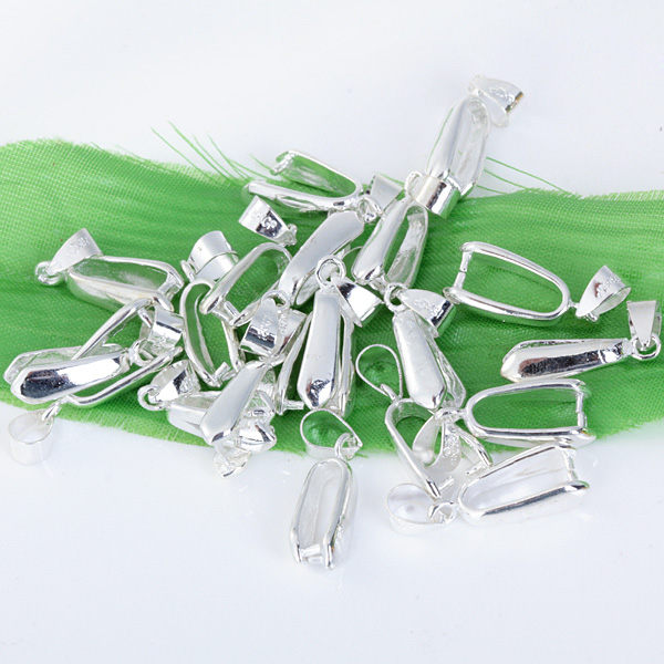 Fashionable Silver Color Plated Pendant Pinch Bails 23 mm For Jewelry Necklace Making DIY Pack of 20PCS