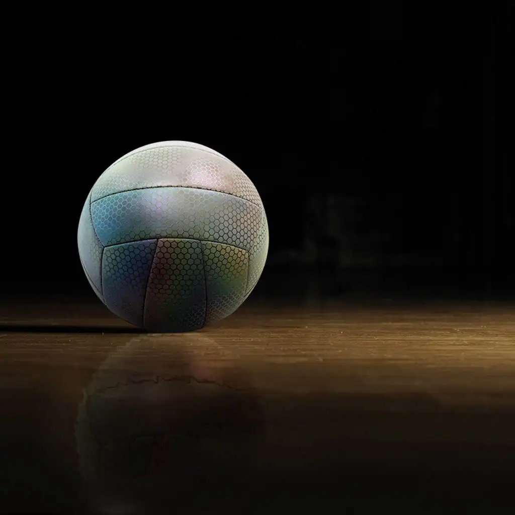 Holographic Reflective Volleyball Ball Soft Glowing Volleyball For Play Games Team Sports Training Outdoor Beach Playground