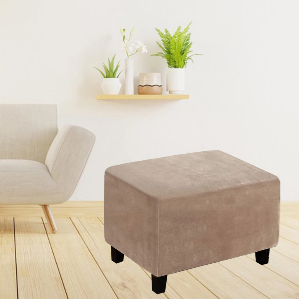 Universal Soft Rectangle Footrest Slipcover Dustproof Stretchable Easy Wash