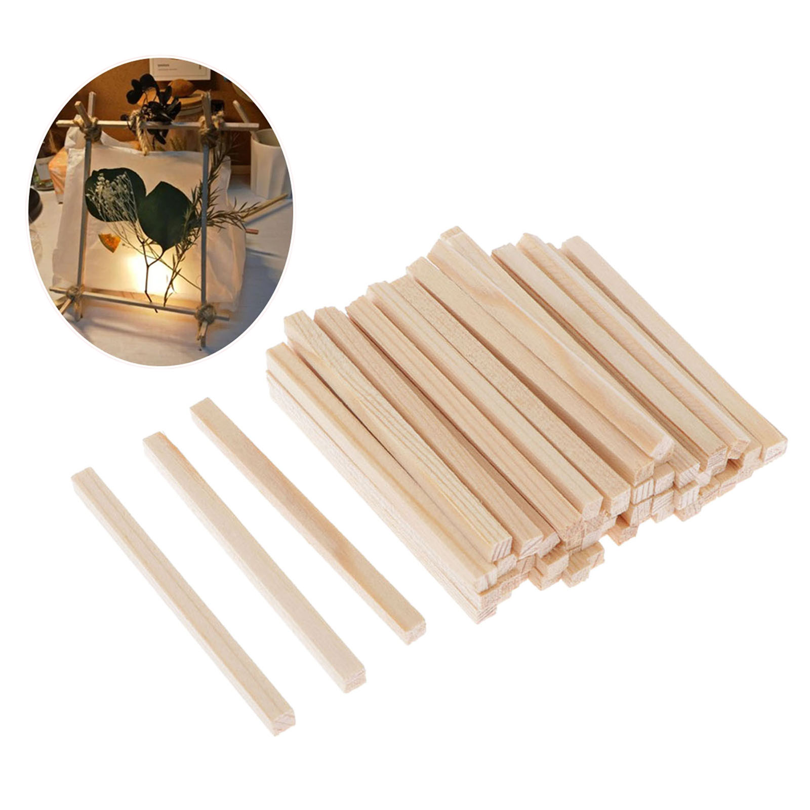 100x Unfinished Wood Wooden Sticks Craft Woodcraft Scrapbooking Cake Pins
