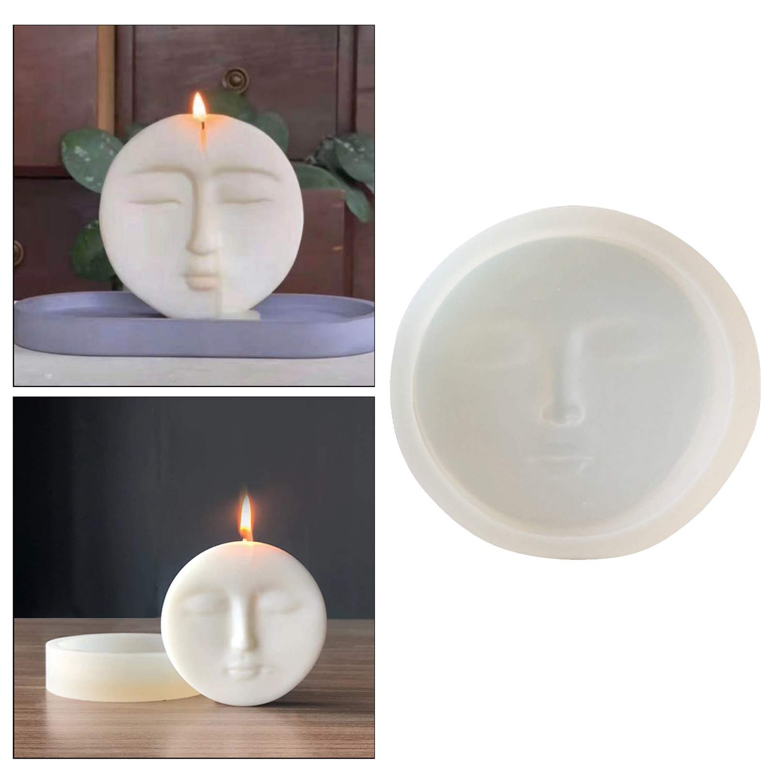 Candle Resin Mould Aromatherapy Wax Plaster Mold DIY Face Silicone Soap Mold