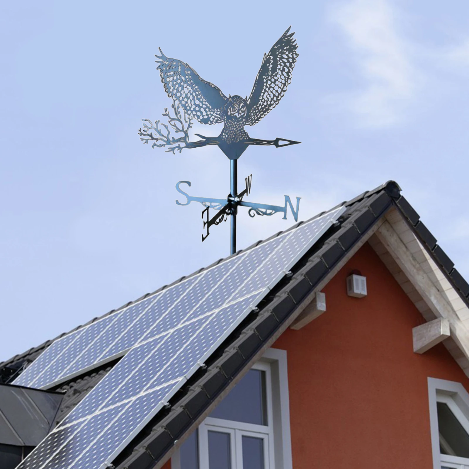 House Roof Animal Windmills Weathervane Iron Craft Weather Vane Outdoor Ornament Garden Stake Wind Indicator