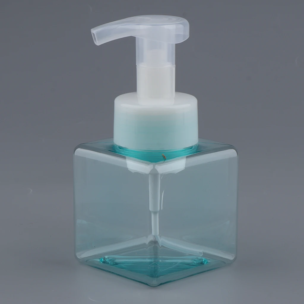 Plastic Square Empty Foam Dispenser Soap Pump Bottle Facial Cleanser Foaming Container 250ml