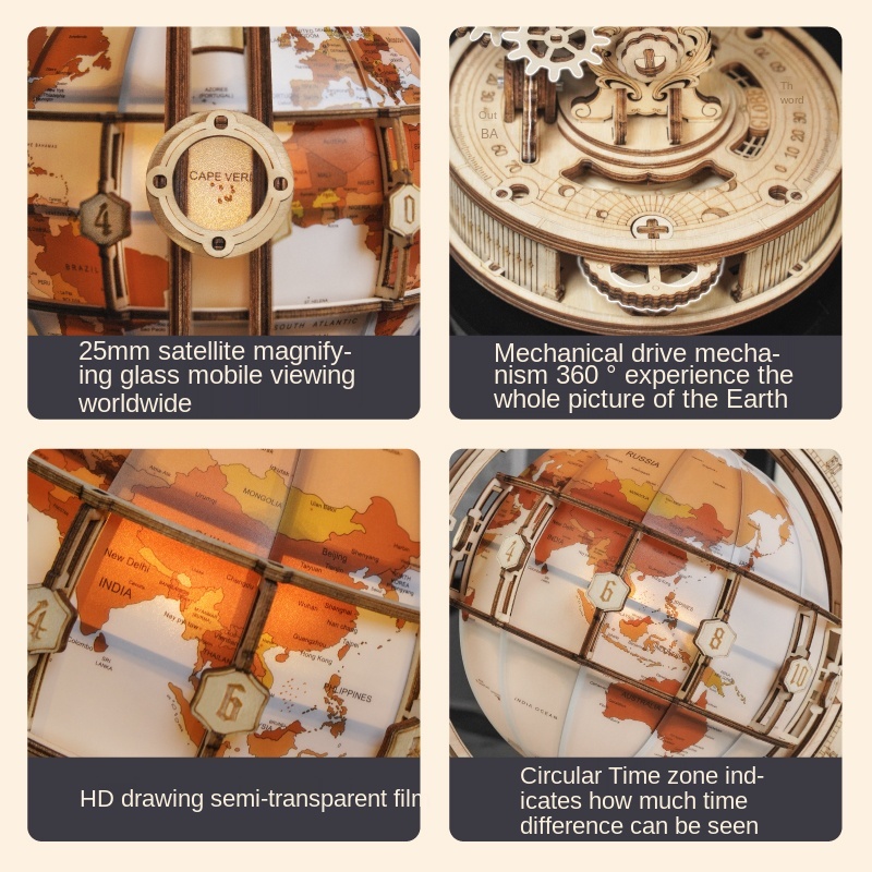 Presente para Namorada Presentes de Aniversário das Crianças Terra Instrumento Visão Faça Você Mesmo Artesanal Criativo Retro Ornamentos 2 Quebra-cab.