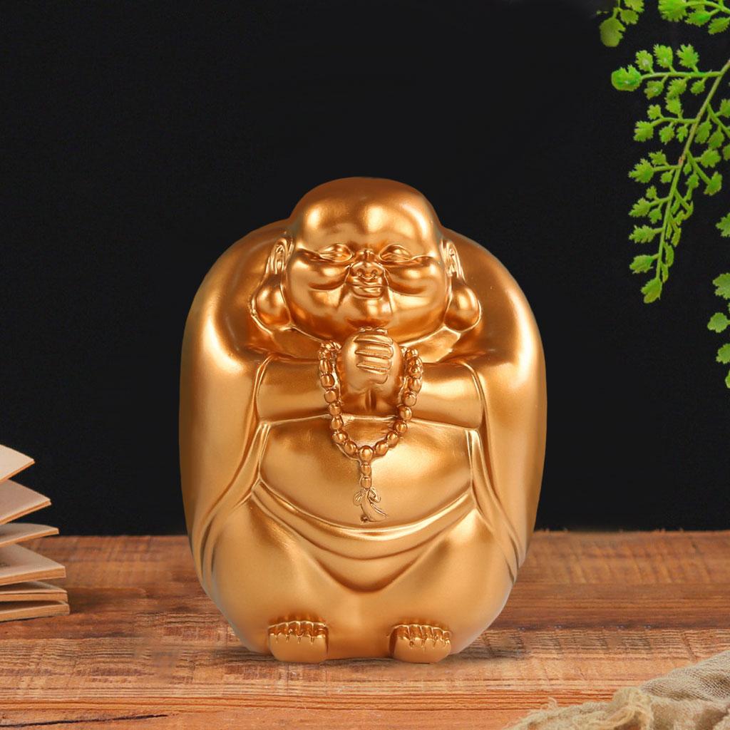 Maitreya Buddha Statue Piggy Bank Zen Sculpture Saving Pot Coin Storage Box Decor for Home Living Room Adults