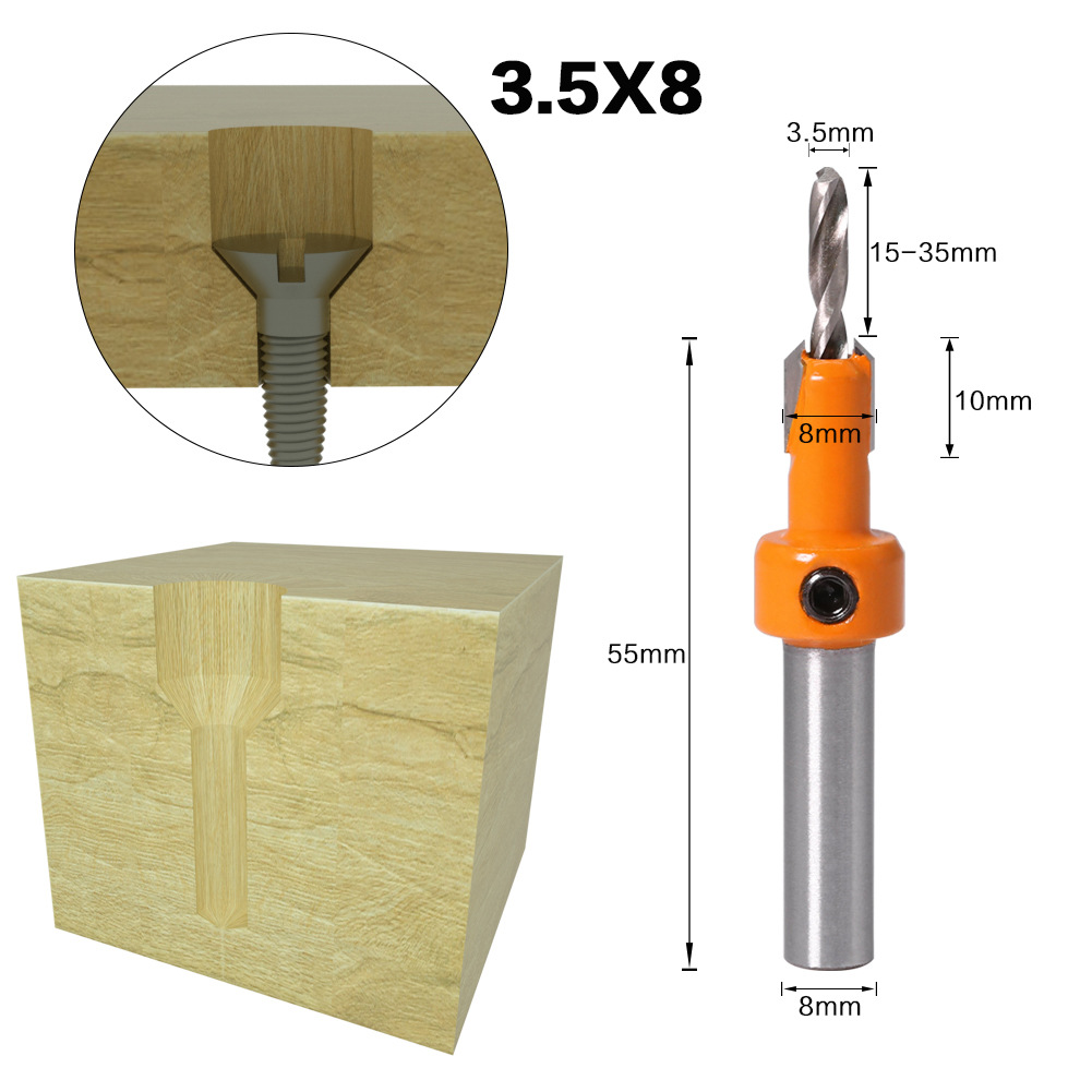 Chave Broca Counterbore, 8mm Shank