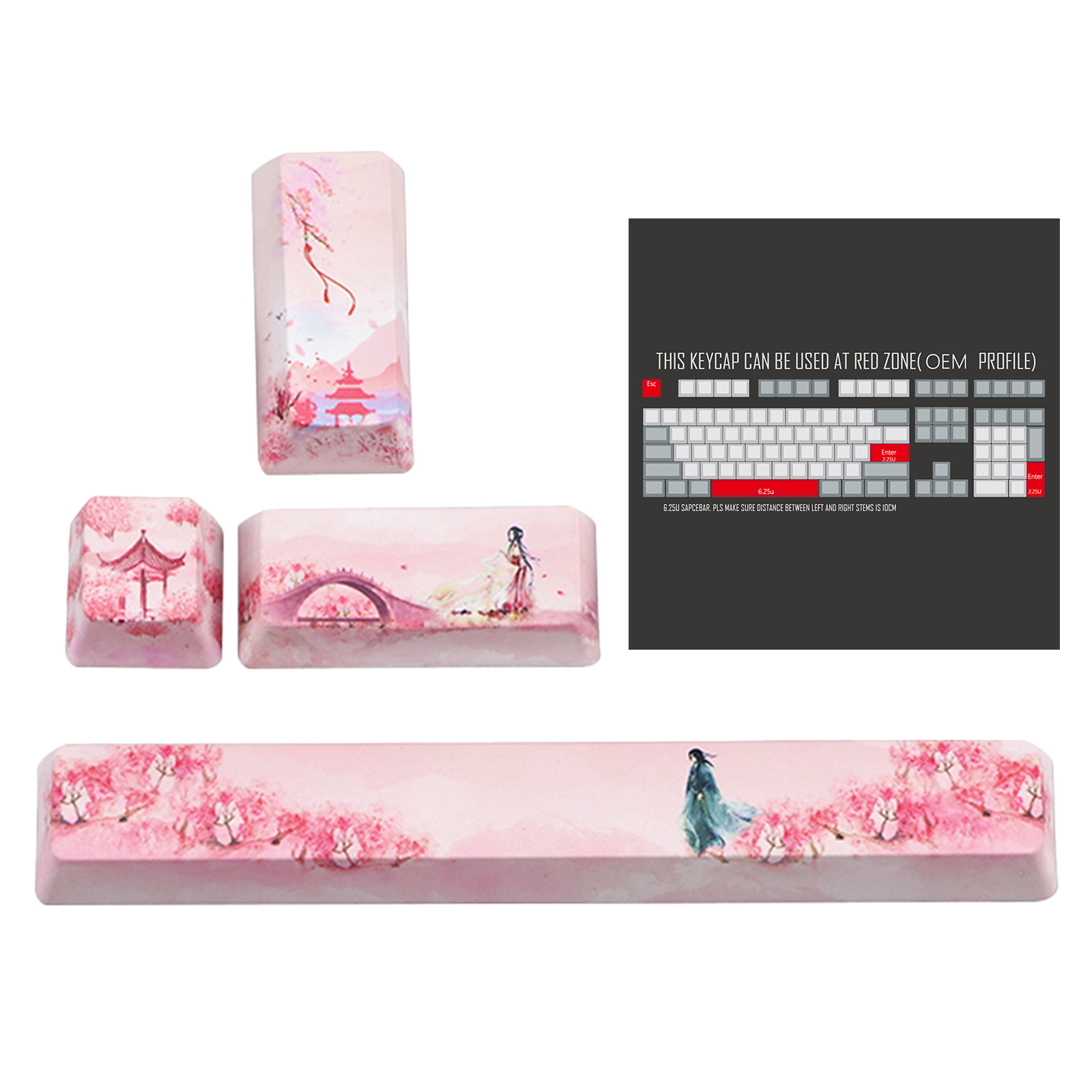 4pcs Keycaps Set PTB PC DIY Gaming Mechanical Keyboard Space Keycap ESC