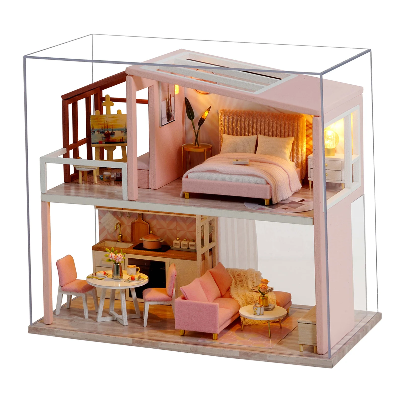 1:24 Doll House DIY Miniature with Furniture Assemble Dollhouse Kit