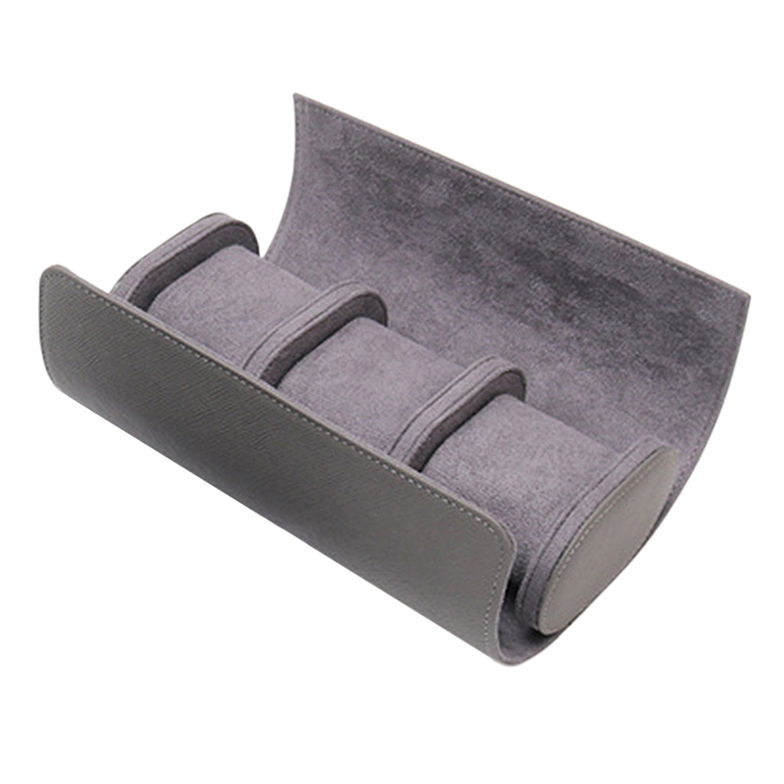 Leather Watch Display Box Roll 3 Slot Wristwatch Jewelry Storage Case Travel
