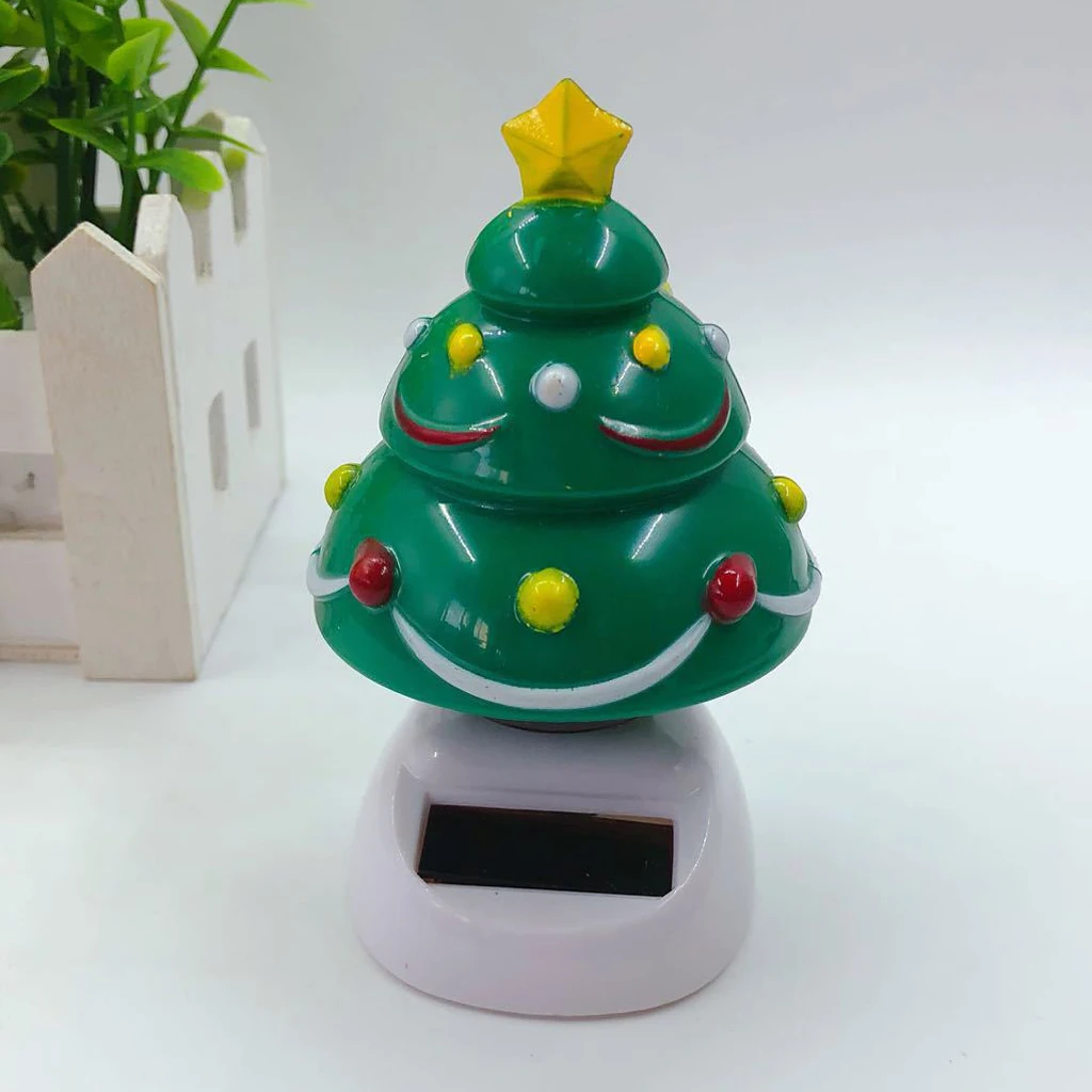 Solar Powered Dancing Christmas Tree Toy Home Car Auto Interior Ornament