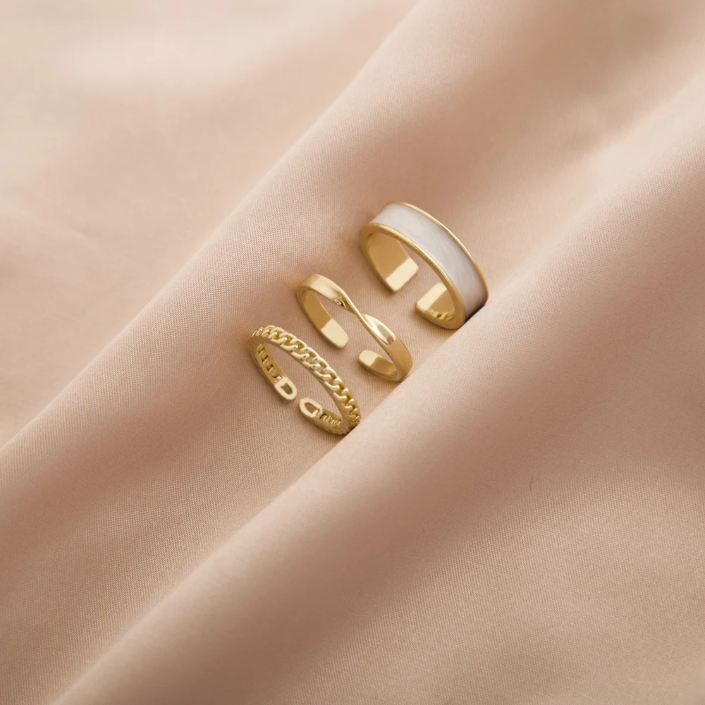 LATS 2021 여성을 위한 새로운 고딕 스타일의 세 조각 오프닝 반지 패션 쥬얼리 유럽과 미국의 웨딩 파티 섹시한 반지