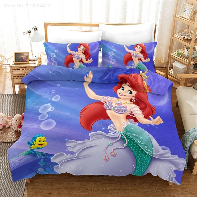 Linen Duvet Covers Pillowcase | Little Mermaid Ariel Quilt | Covers