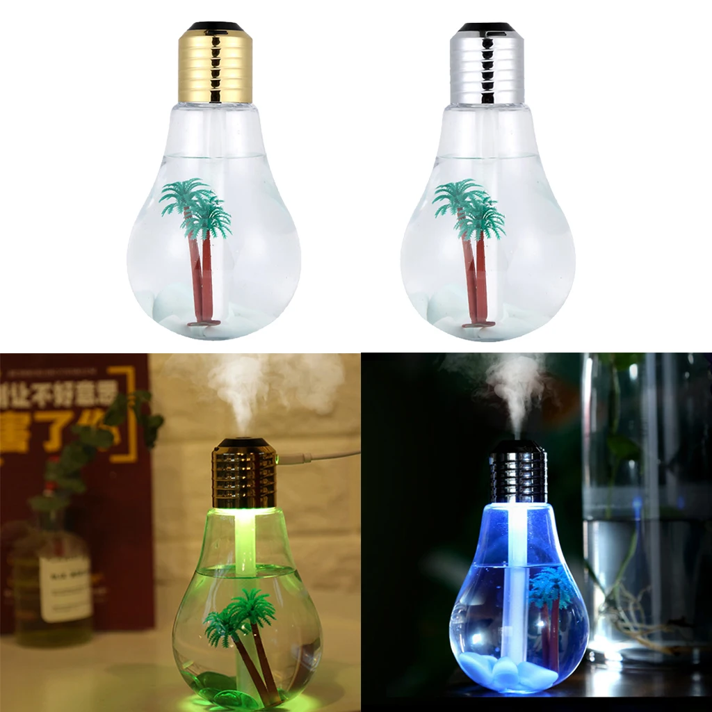 LED Bulb Shape Air Humidifier Aromatherapy USB Humidifier for Car Hotel