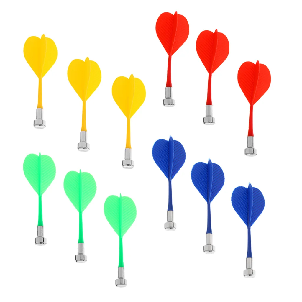 12pcs Colorful Magnetic Darts for Two-Sided Magnetic Dart Board Party Game