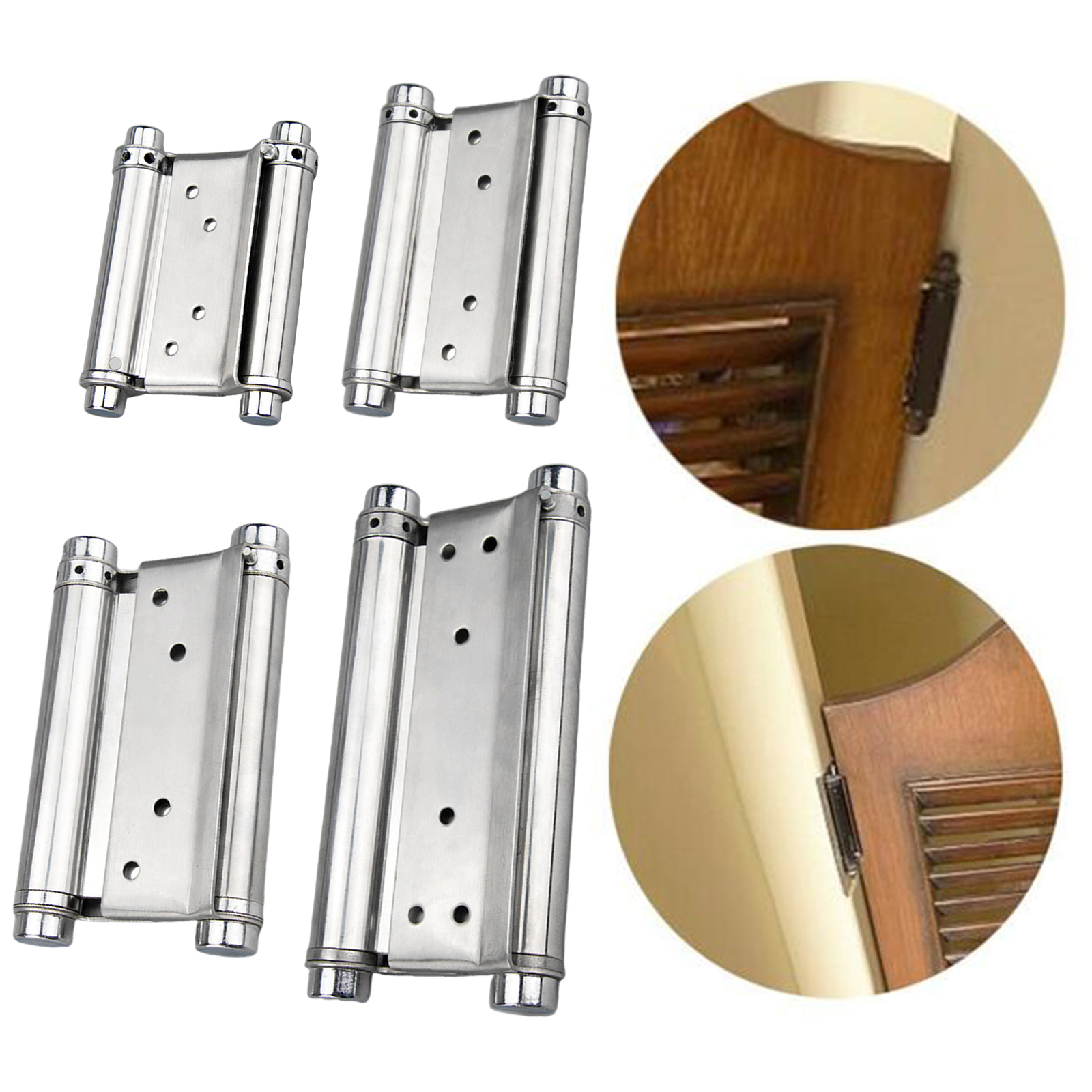 Spring Door Hinge Self Closing Adjustable for Two Way Free Door Bar Counter Fence Swinging Hinges