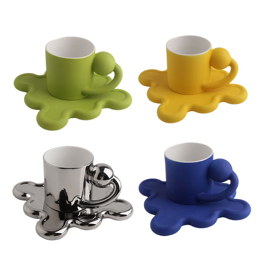 Nordic Ins Style Creative Ceramic Coffee Milk Cup Tea Cup Set with Tray Office Home Personalized Mug Planet Cup