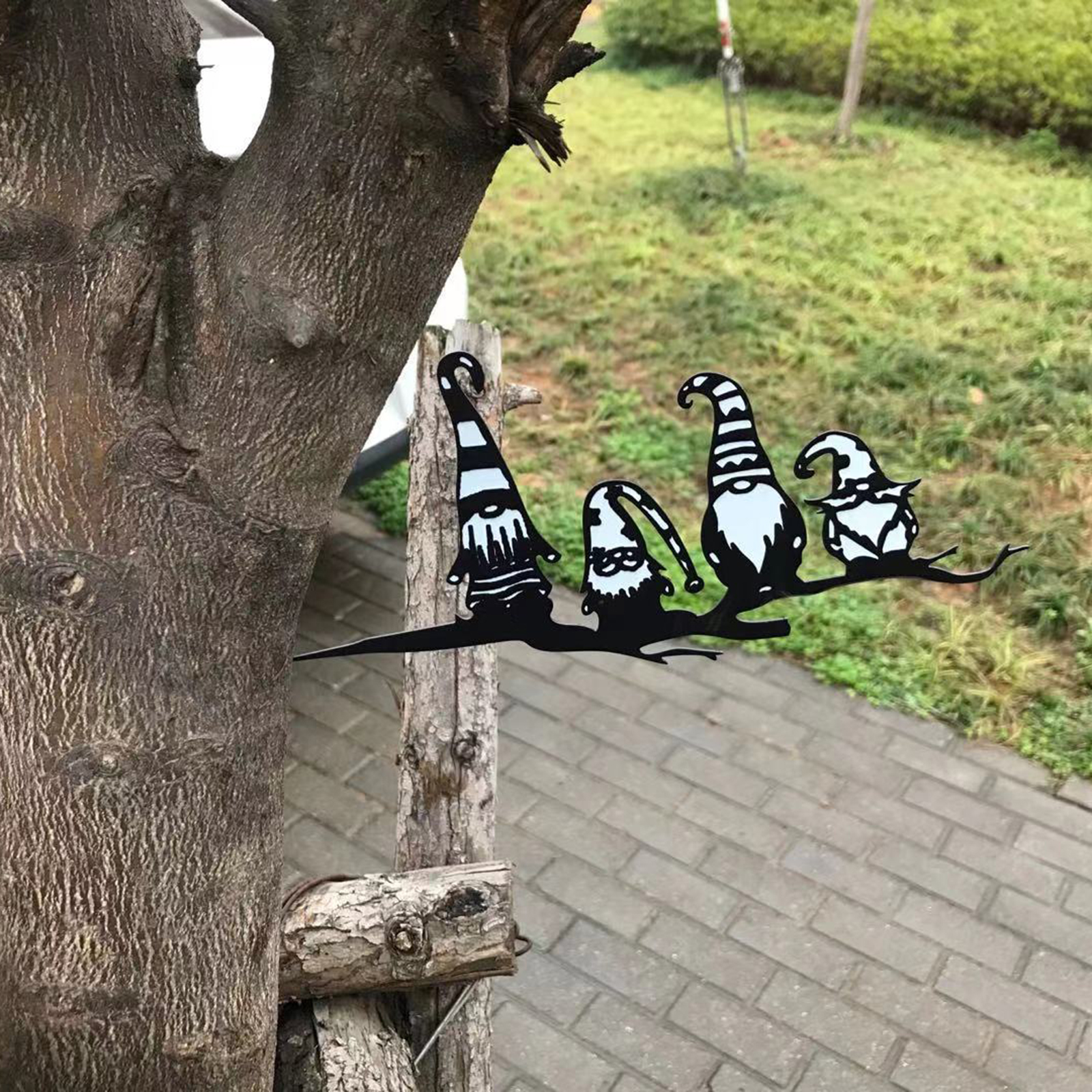 Metal Naughty Faceless Gnome Dwarfs Garden Silhouette Tree Fairy Decor House Garage Cupola Barn Yard  Cut