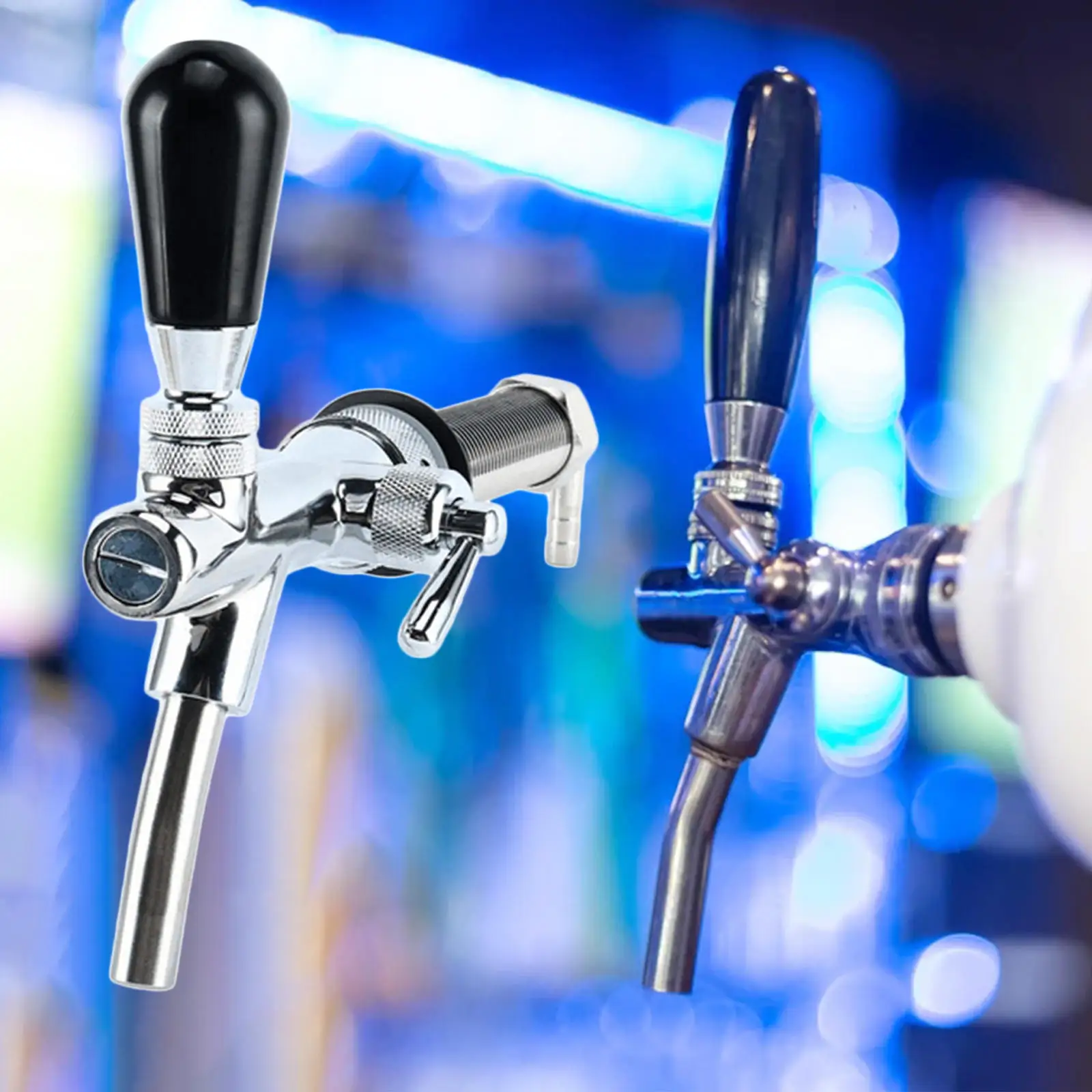 Stainless Steel Beer Faucet Draft Beer Faucet Beer Keg Tap Controllable Flow Longer Spout for Beer Kegging Homebrew Home Bar