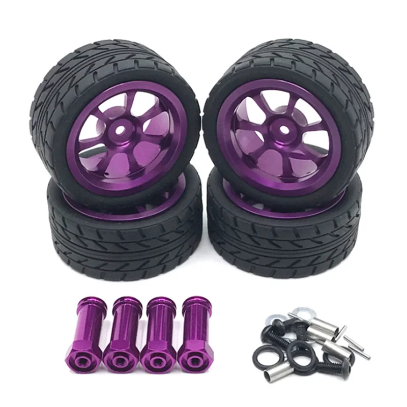 65mm Metal Wheel Rim Tires Tyres With 12mm Lengthened Adapter For Wltoys 144001 A959 A959-B 124019 124018 RC Car Parts best rc drift cars
