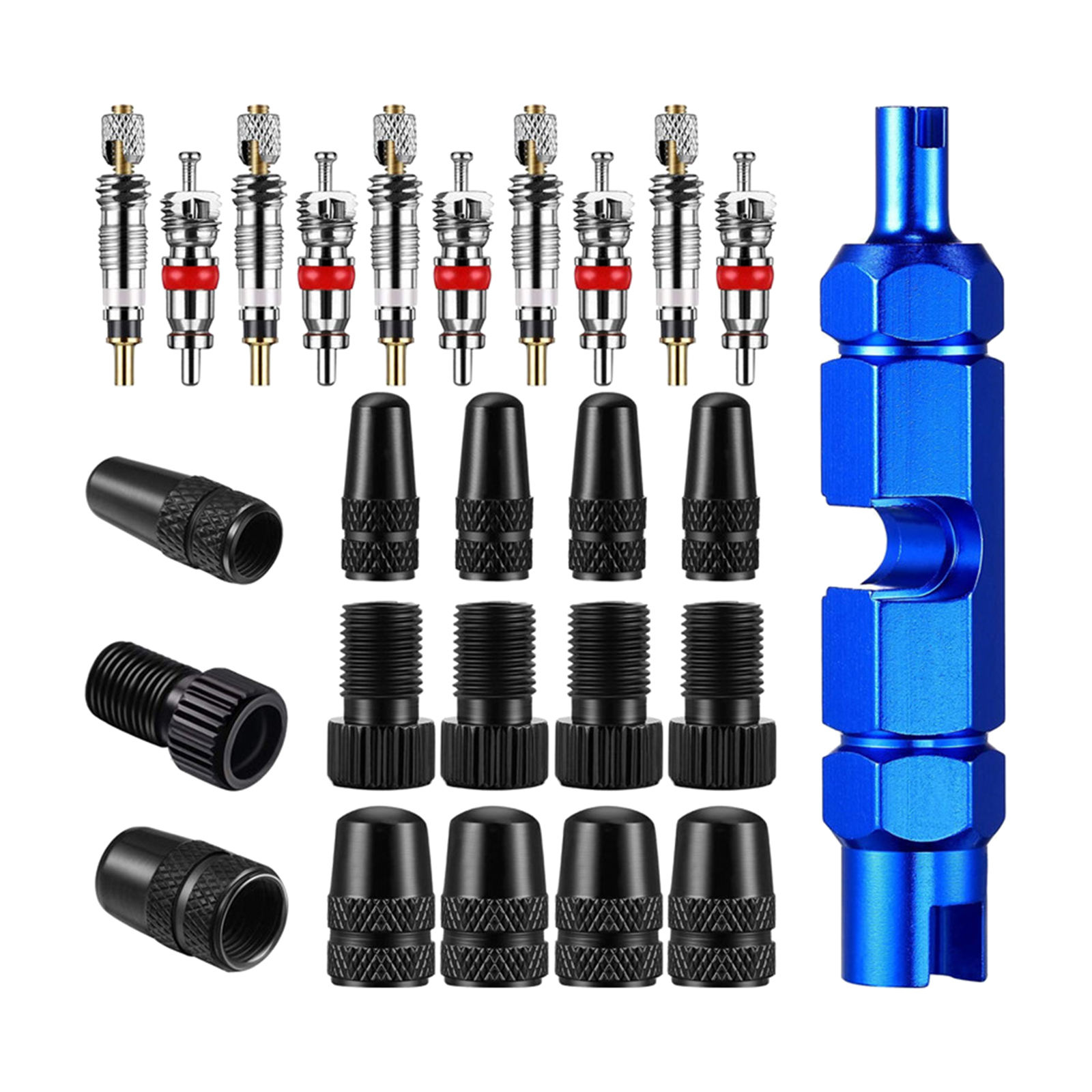 26pcs Premium Bike Valve Core Remover Removal Tool Kit Presta and Schrader Tire Repair Bike Tools