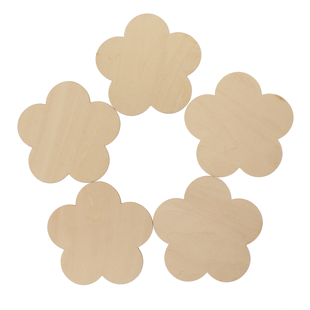 3 Sizes Flower Shape MDF Unfinished Wood Blank Plaque for DIY Craft Pyrography