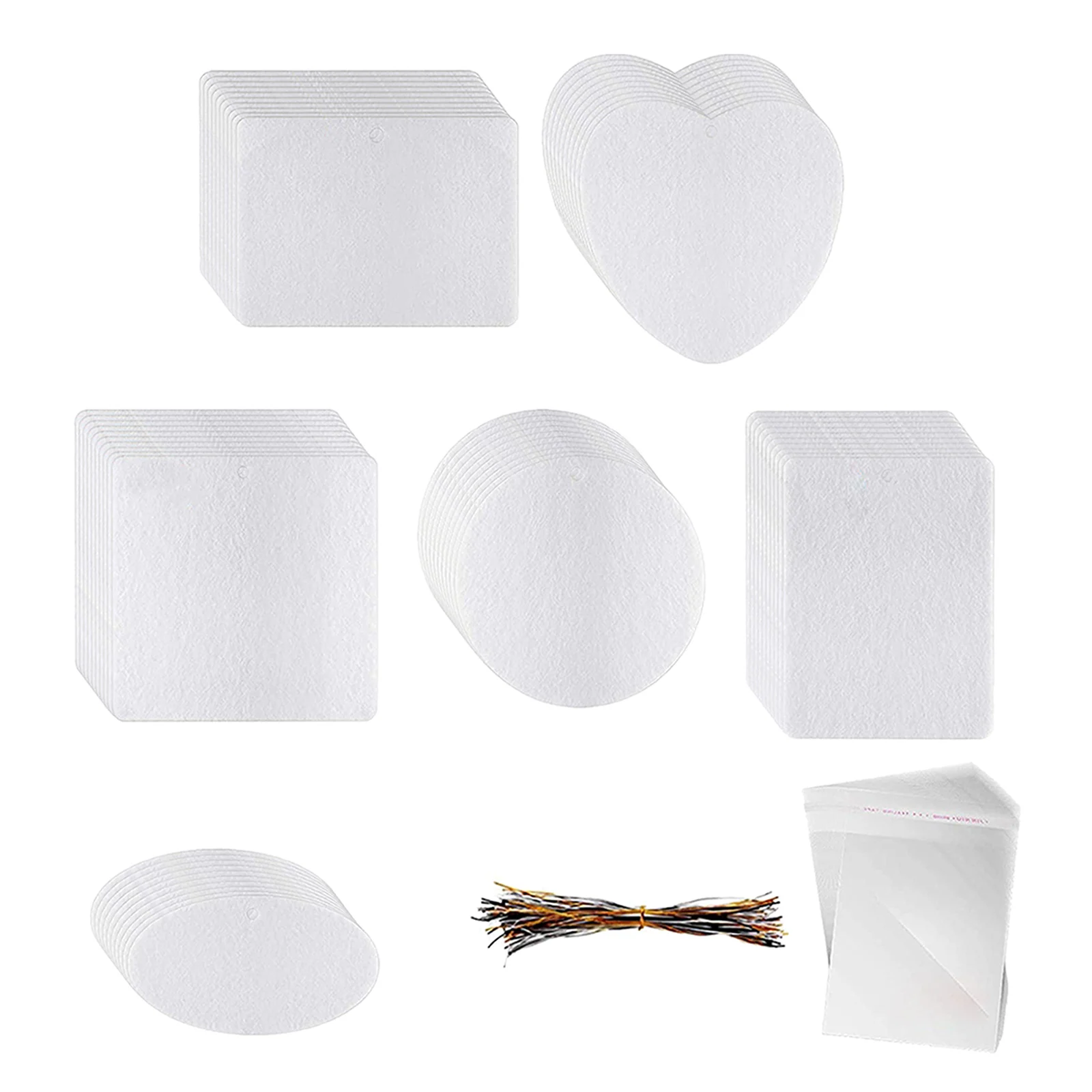 Sublimation Air Freshener Blanks DIY Scented Sheets Pressed Felt  Cut Blank Sheet for DIY Heat Press with Elastic Cord